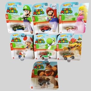 Hot Wheels Super Mario Character Cars Complete Set Of 7 - New, Unopened